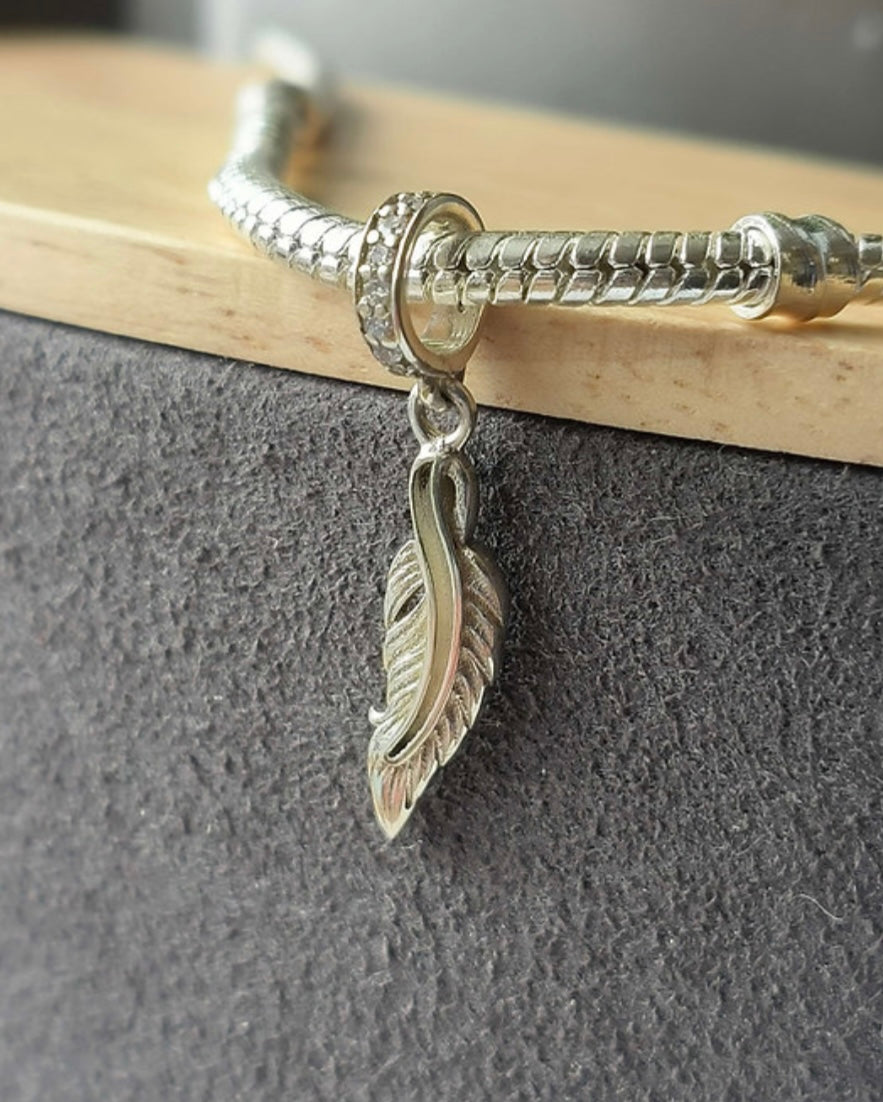 Dangle Sparkle Feather Charm